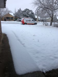 van in snow jt